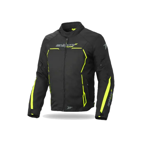 Campera con protecciones Racing, modelo Seventy JR65 hombre negro / amarillo - Imagen 1